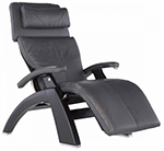 Ivory Premium Leather with Matte Black Wood Base Series 2 Classic Human Touch PC-420 PC-600 PC-610 Perfect Chair Recliner by Human Touch