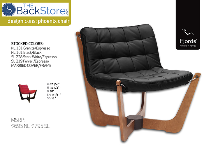 Fjords Phoenix Black Leather Chair by Hjellegjerde. Scandinavian Norwegian Furniture Collection