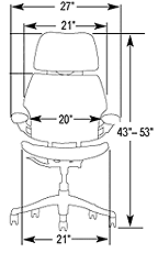 HumanScale Freedom Chair Front Dimesnions 