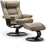 Fjords Regent Ergonomic Recliner Chair and Ottoman by Hjellegjerde. Scandinavian Norwegian 